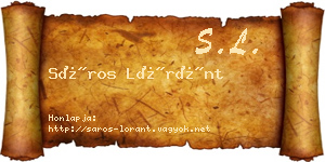 Sáros Lóránt névjegykártya