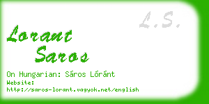 lorant saros business card